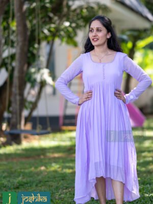 LAVENDER COLOR GEORGETTE HIGH LOW KURTA