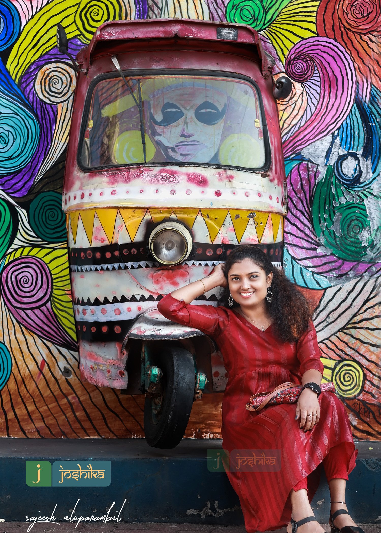 PLEATED MAROON RED GEORGET KURTA - Image 2