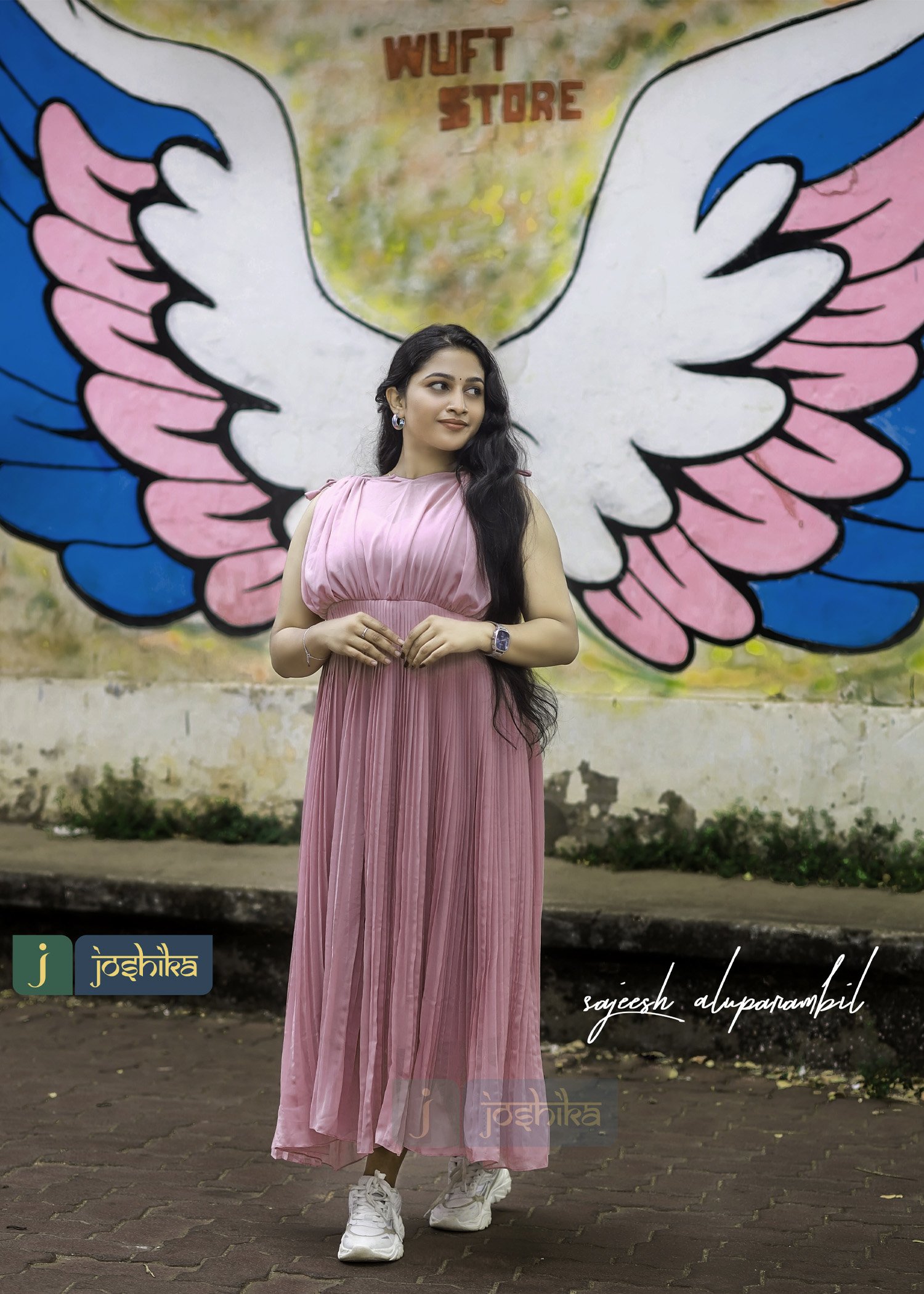 PLEATED GEORGETTE KURTA WITH GATHERED YOKE - Image 3