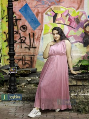 PLEATED GEORGETTE KURTA WITH GATHERED YOKE