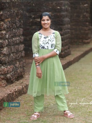 PISTA GREEN ALINE KURTA SET