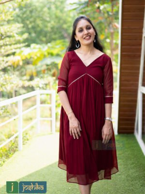 MERON COLOR ALIYACUT KURTA