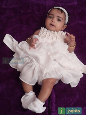 WHITE GEORGET FROCK FOR KIDS