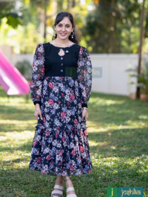 GATHERED ALINE GOWN FROCK