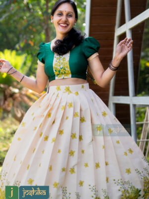 VISHU SPECIAL SKIRT AND CROP TOP