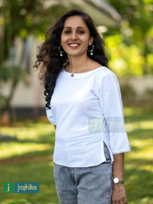 SELF EMBROIDERED CROP TOP