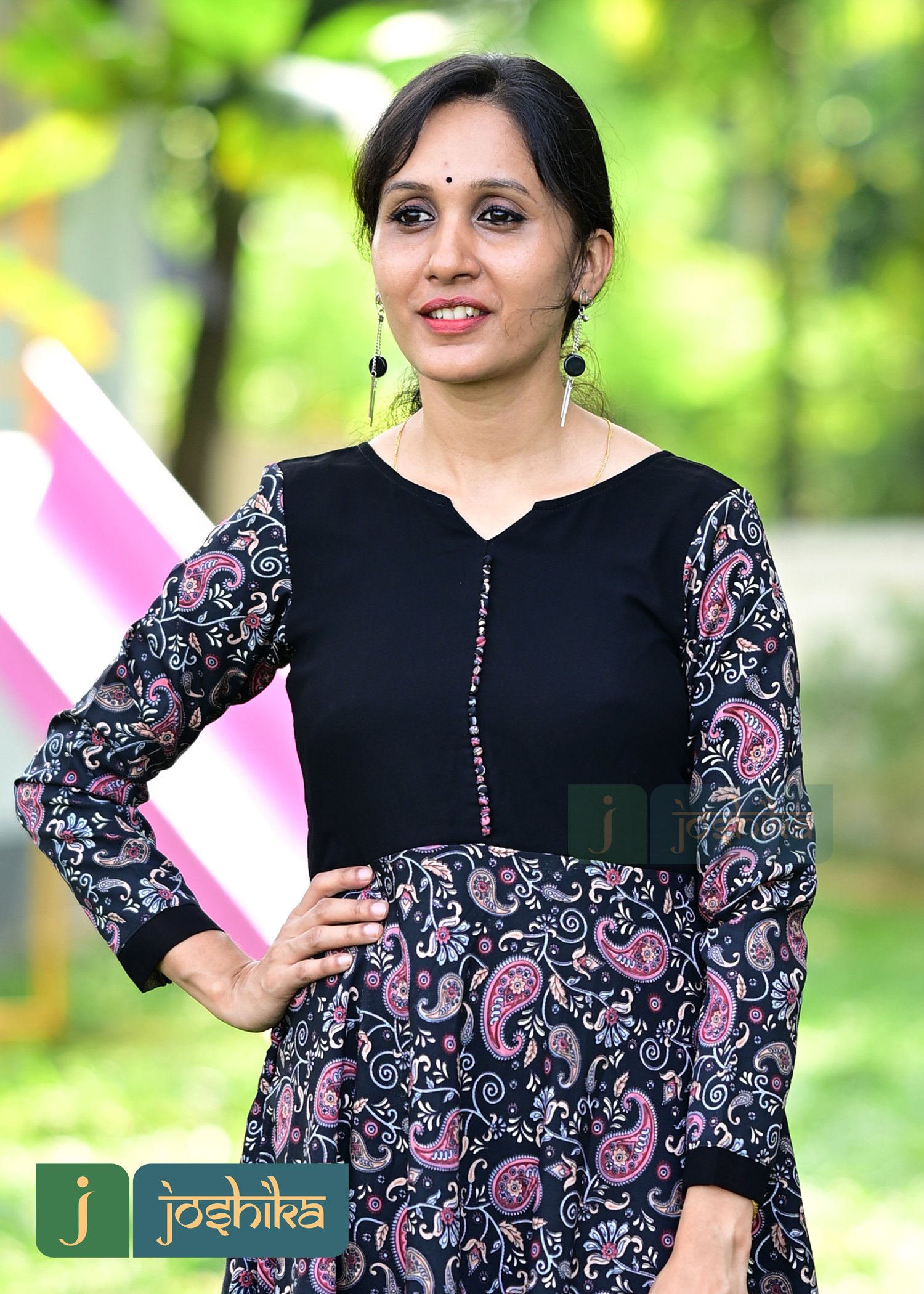 PRINTED CRAPE ALINE KURTA - Image 4