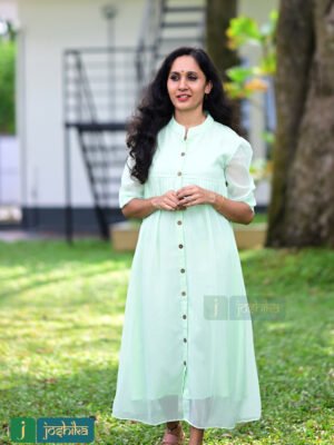 A-LINE YOKE PLEATED GEORGETTE KURTA