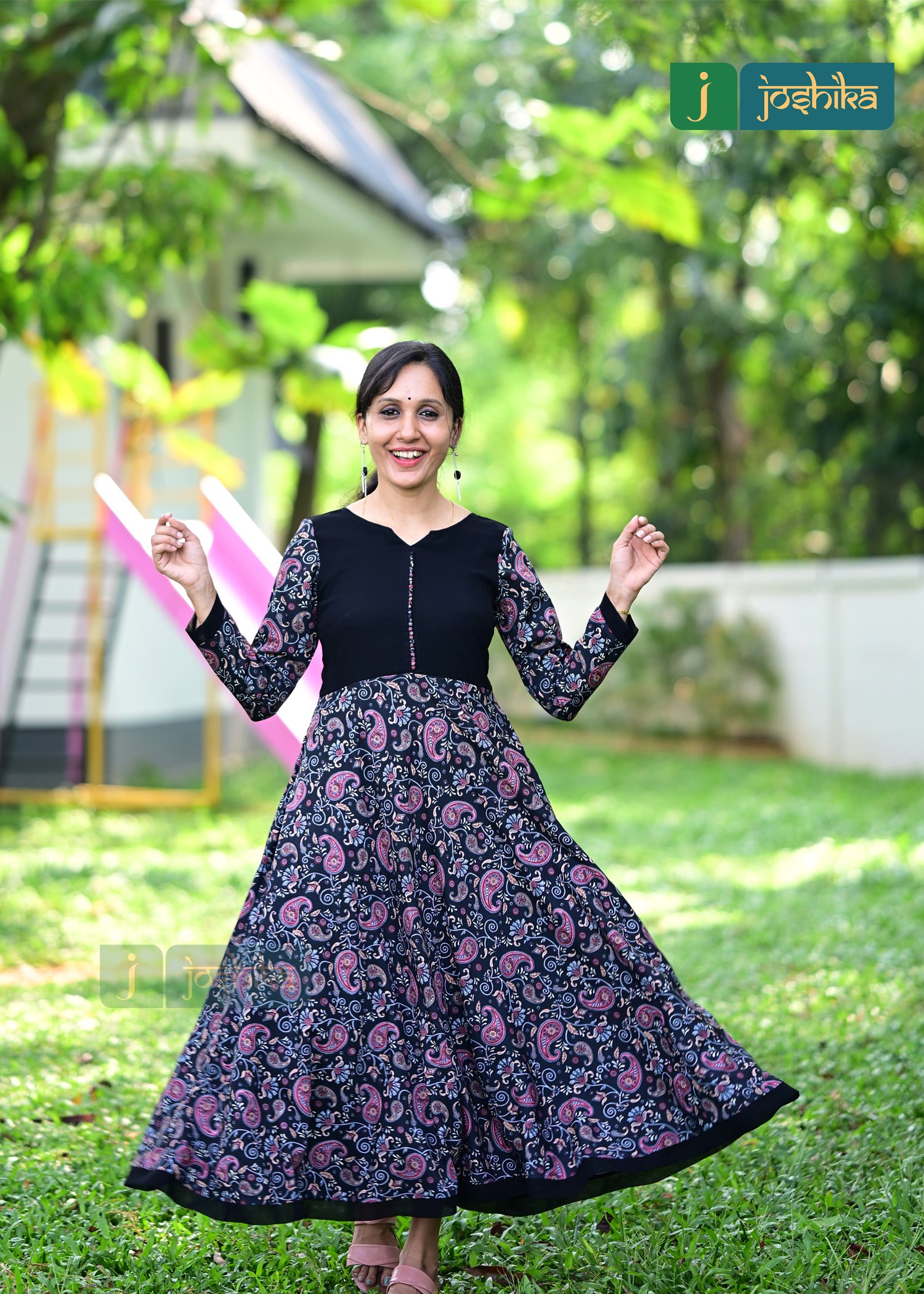 PRINTED CRAPE ALINE KURTA - Image 2