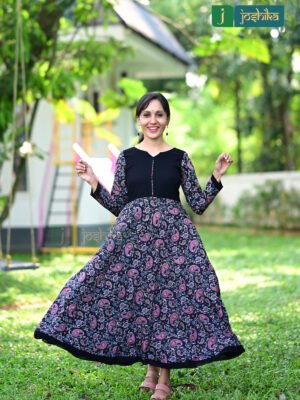 PRINTED CRAPE ALINE KURTA