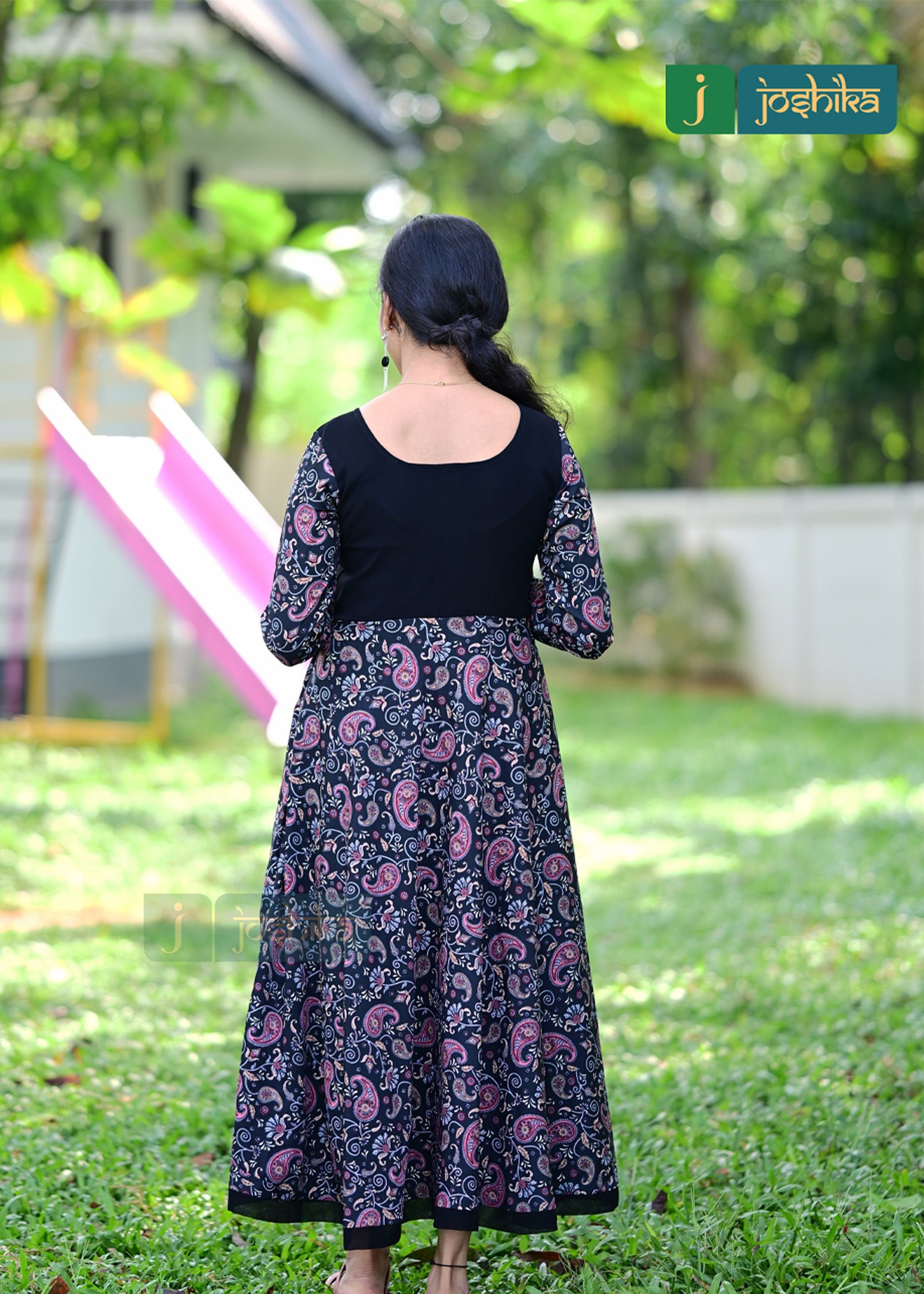 PRINTED CRAPE ALINE KURTA - Image 5