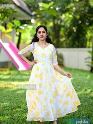 PRINTED GEORGETTE PANEL CUT KURTA