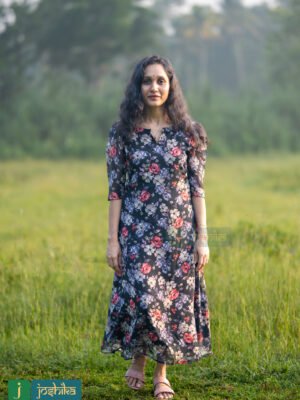 PRINTED GEORGETTE A-LINE KURTA