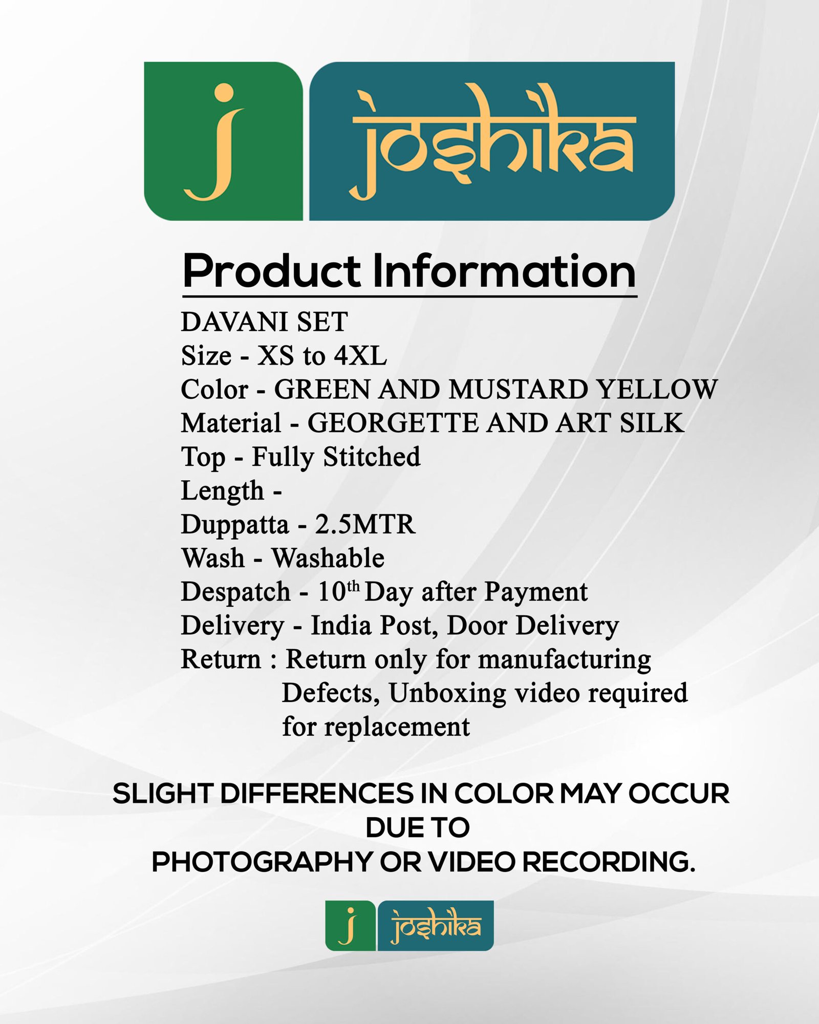 TRADITOINAL DAVANI SET WITH EMBROIDERED PUFF SLEEVES - Image 6