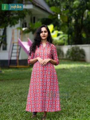 VIBRANT AJRAKH PRINTED KURTA FOR WOMEN