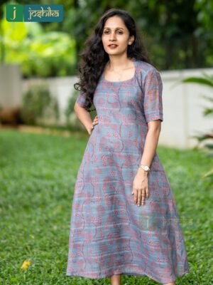 FLORAL PRINTED LINEN KURTA