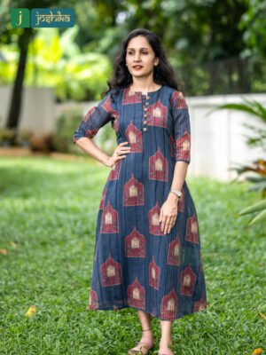 LINEN KURTA WITH LANTERN PRINT