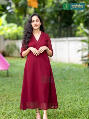 A-LINE KURTA WITH BEADS WORK