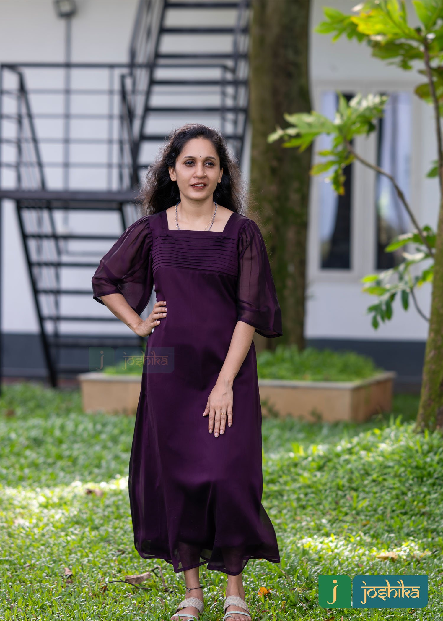 GEORGETTE KURTA WITH PLEATED YOKE - Image 4