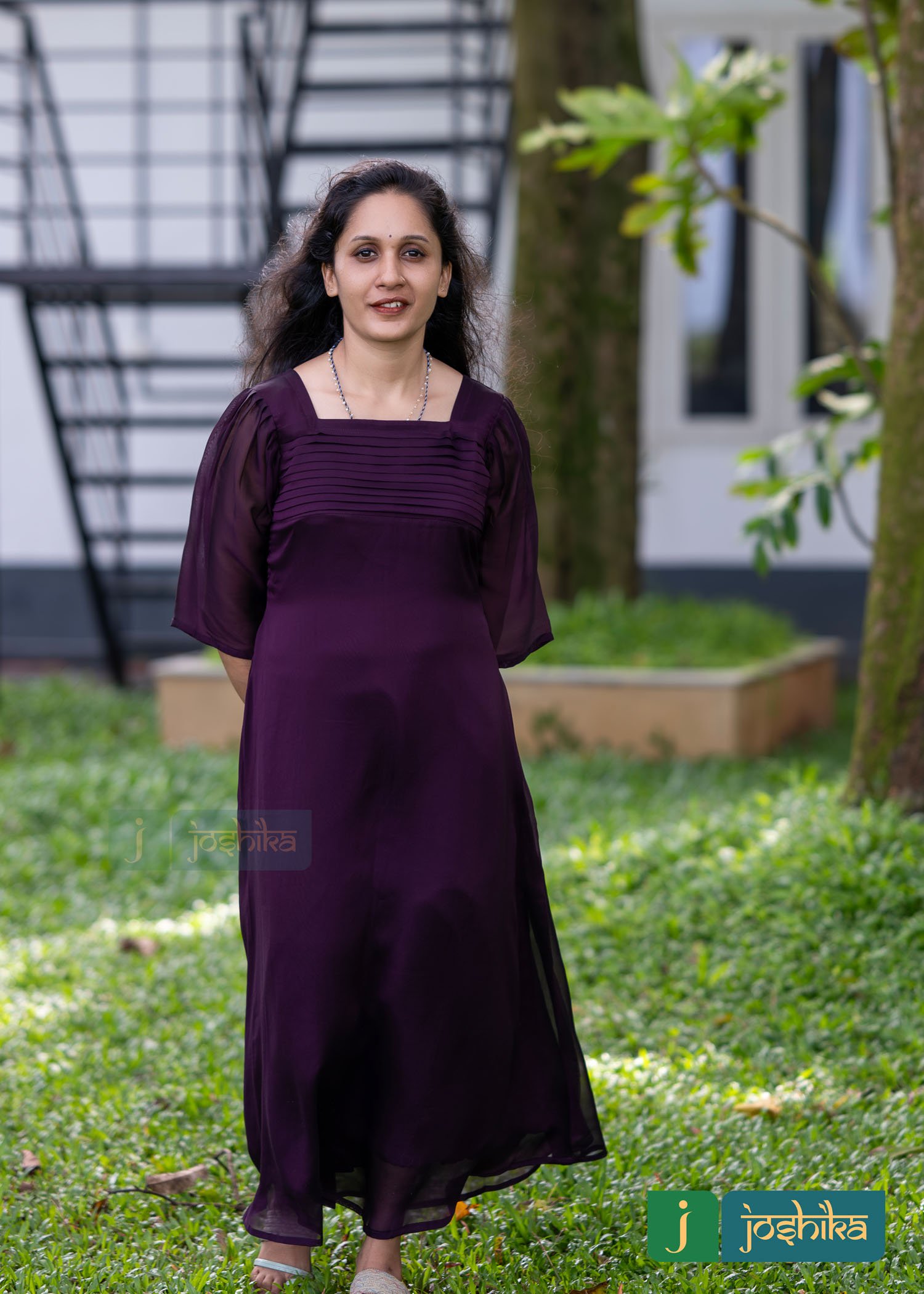 GEORGETTE KURTA WITH PLEATED YOKE - Image 3