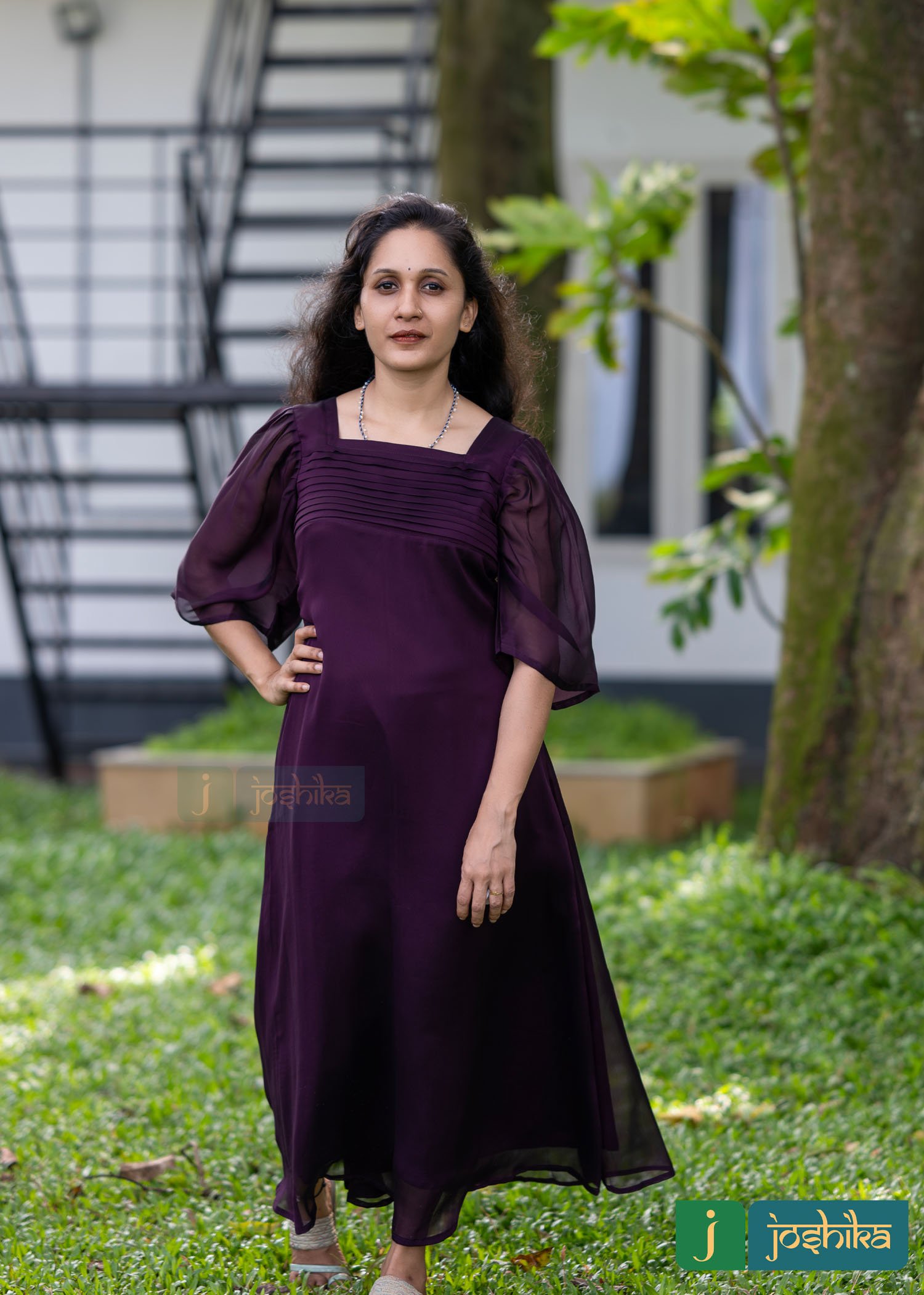 GEORGETTE KURTA WITH PLEATED YOKE