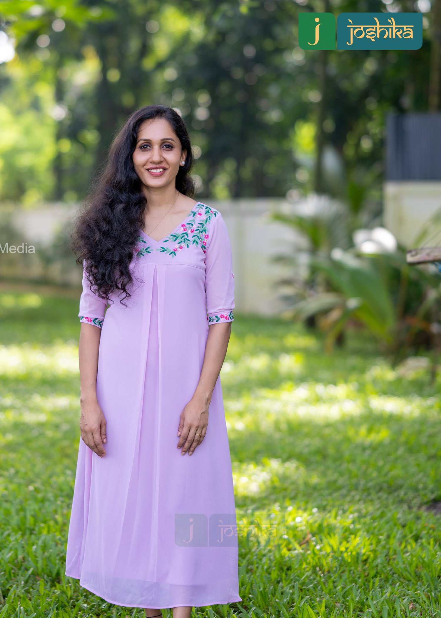 ALINE KURTA WITH EMBROIDERED YOKE DESIGN