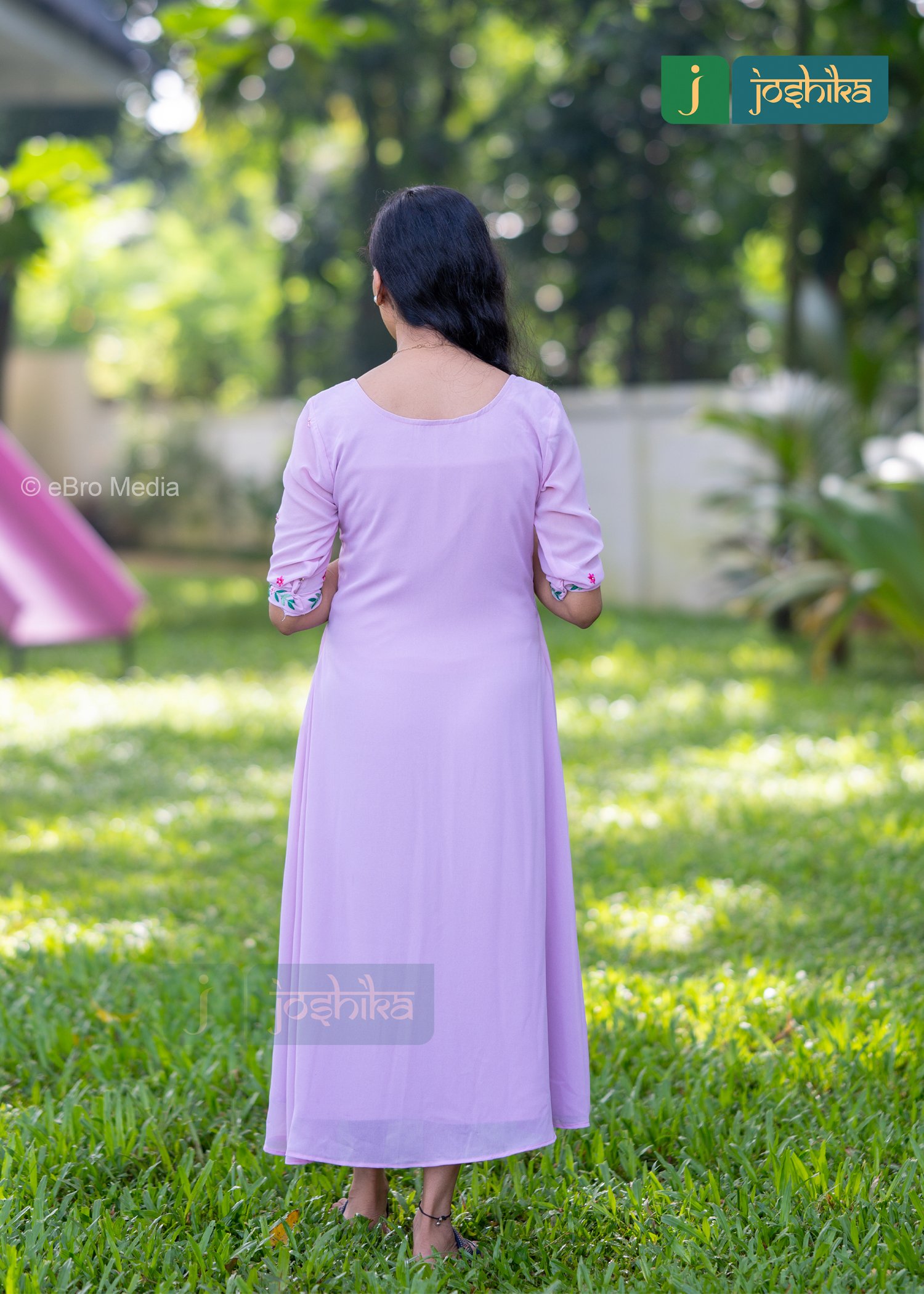 ALINE KURTA WITH EMBROIDERED YOKE DESIGN - Image 3