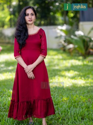 ELEGANT EMBROIDERED KURTA WITH FRILL DESIGN