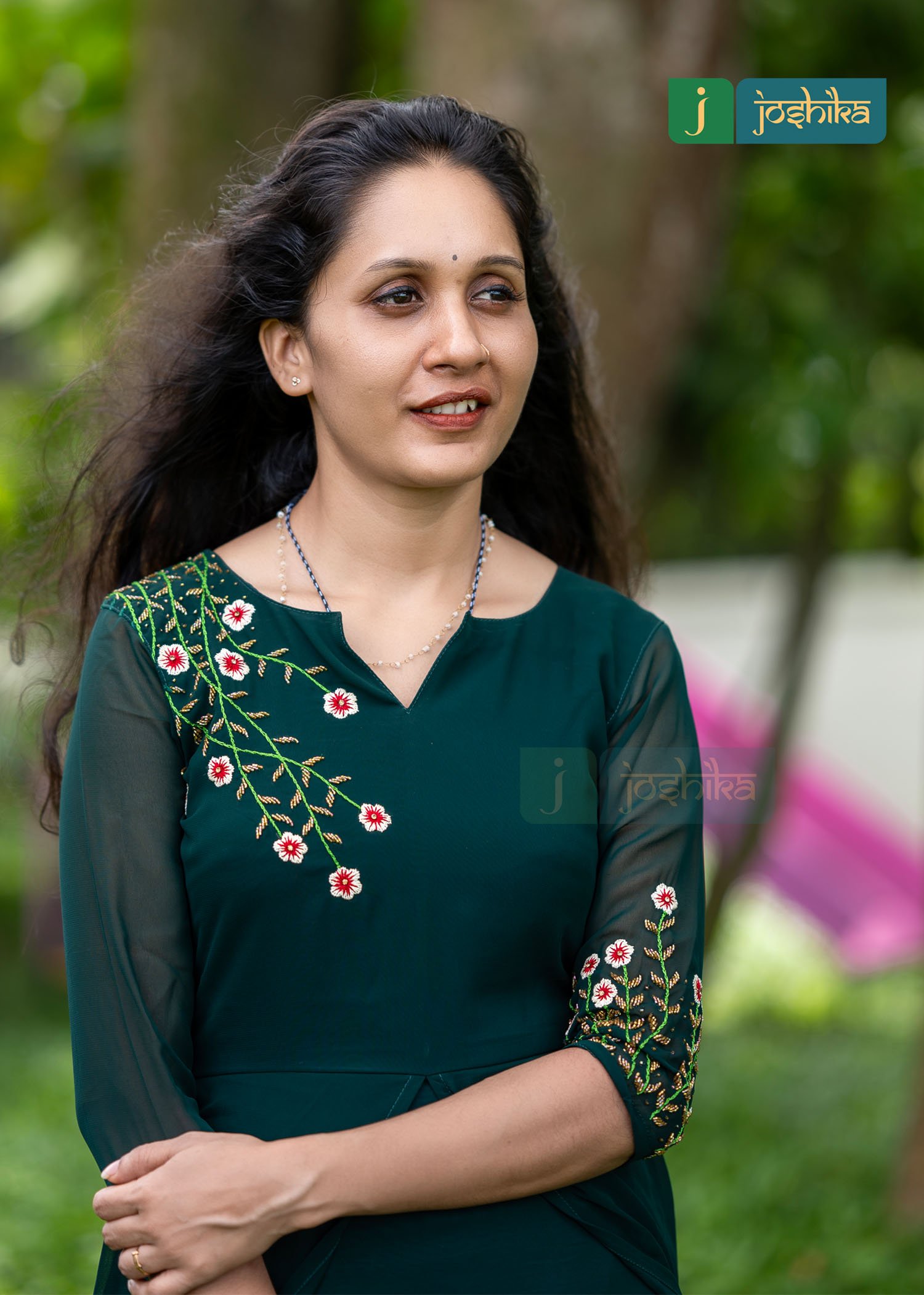 EMBROIDERED DOUBLE LAYER GEORGETTE KURTA - Image 2