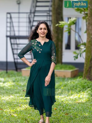 EMBROIDERED DOUBLE LAYER GEORGETTE KURTA