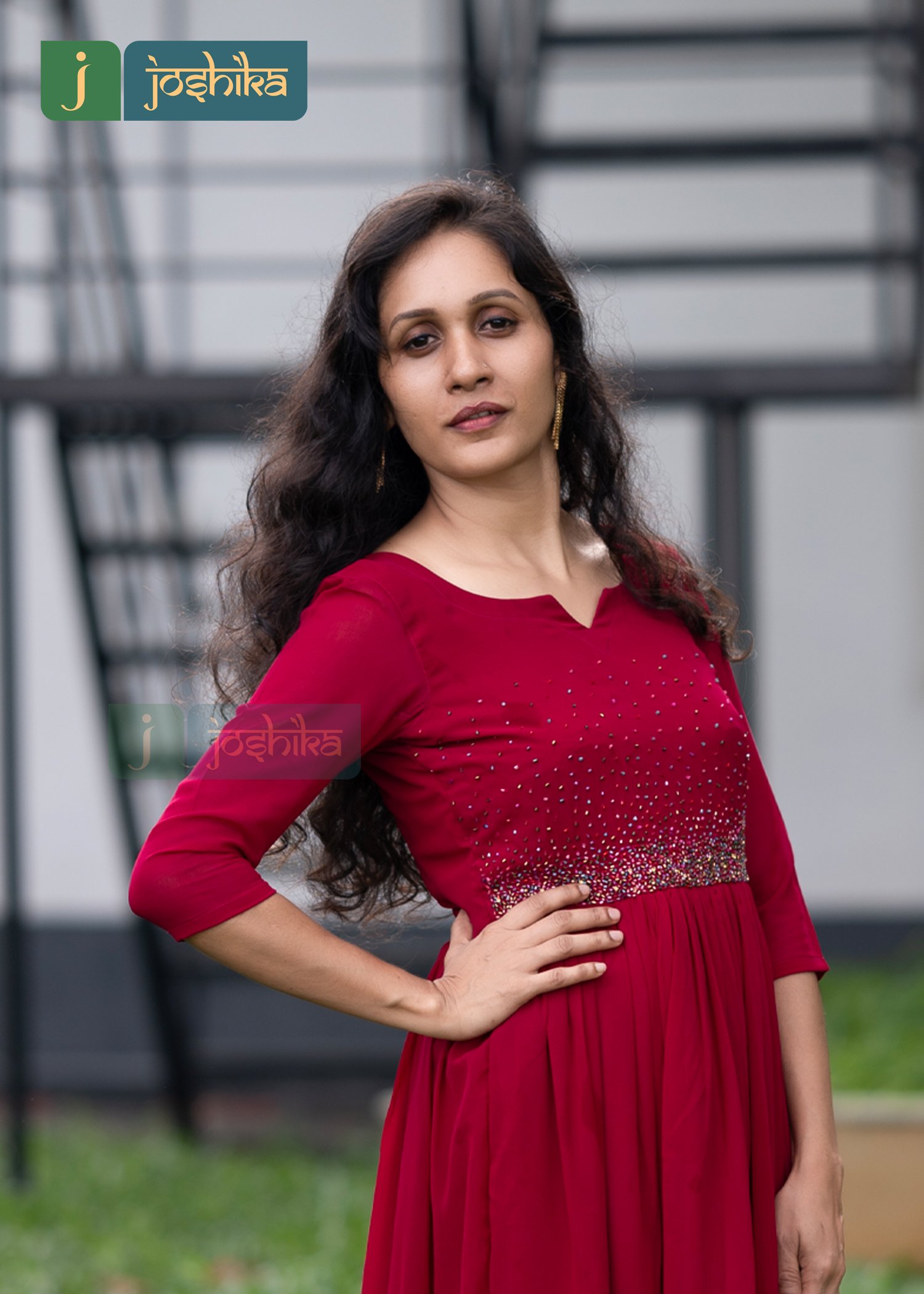 HAND EMBROIDERED GATHERED GEORGETTE KURTA - Image 5