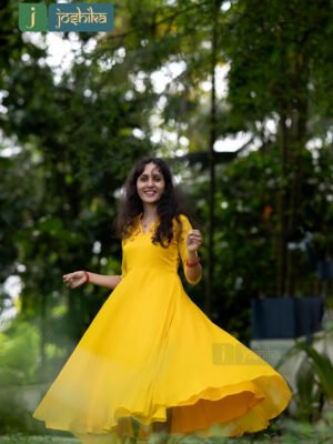 FLARED UMBRELLA KURTA WITH HAND EMBROIDERED