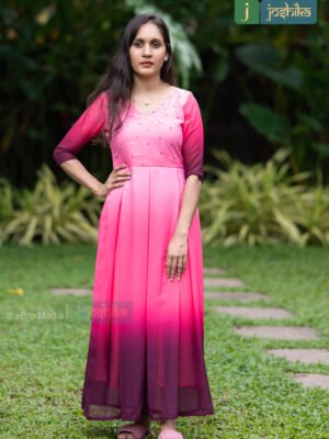 PINK OMBRE KURTA WITH STONEWORK