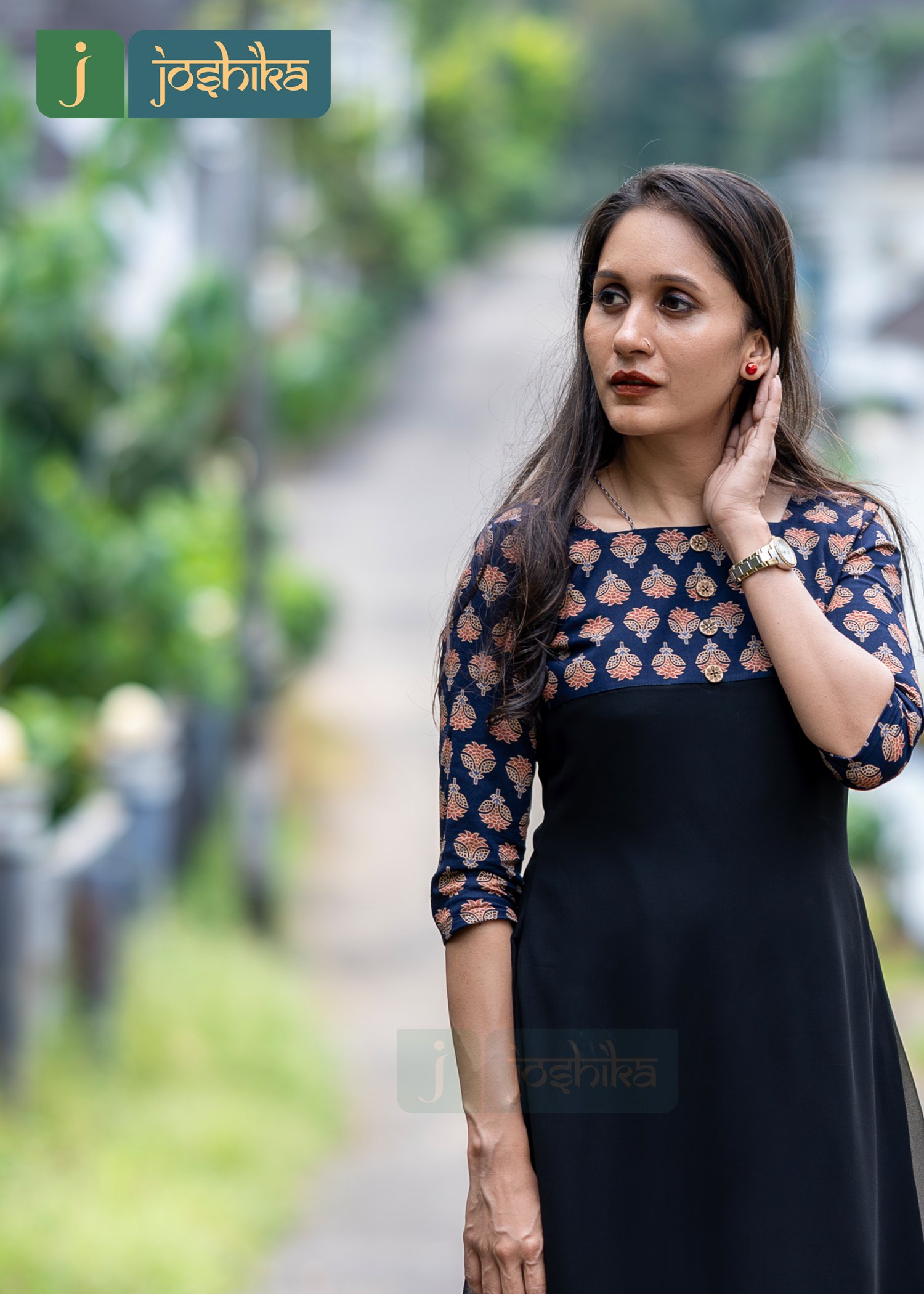 A-LINE KURTA WITH AJRAKH YOKE - Image 2