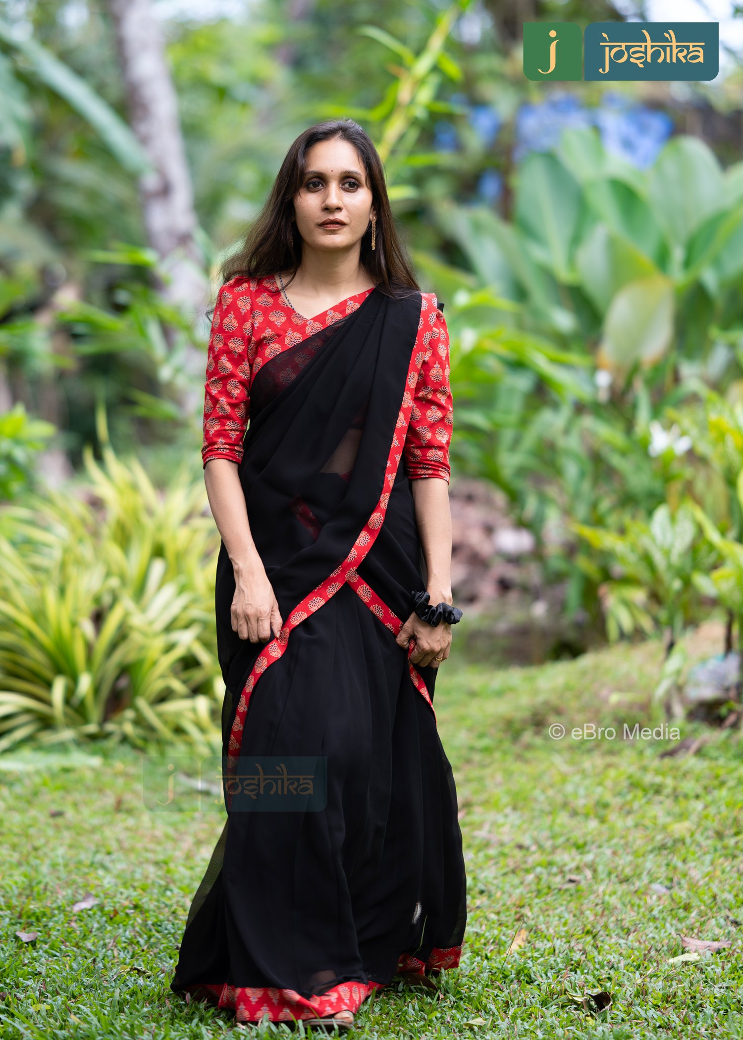 BLACK AND RED INDIAN TRADITIONAL DAVANI SET - Image 5