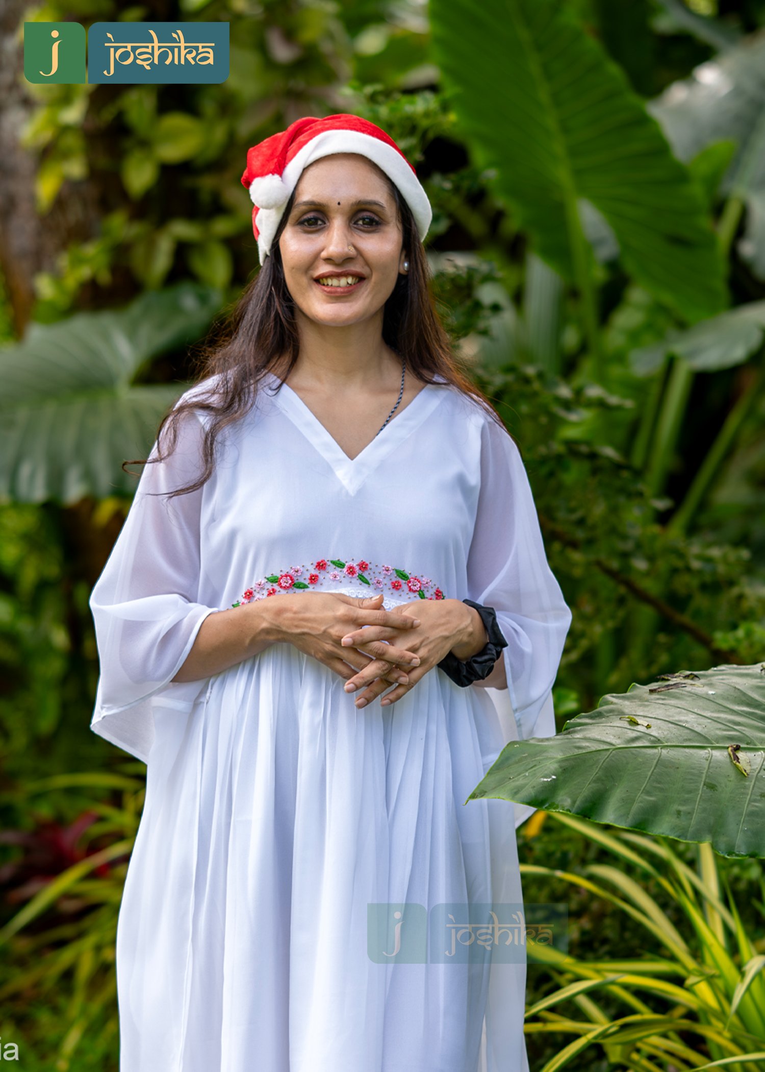 FLORAL EMBROIDERED WHITE KAFTAN - Image 2