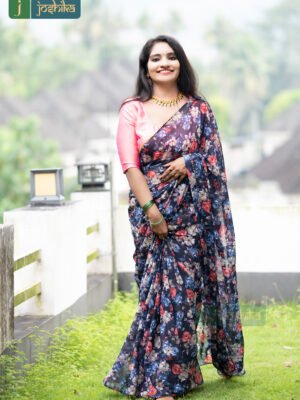 FLORAL PRINTED GEORGETTE SAREE