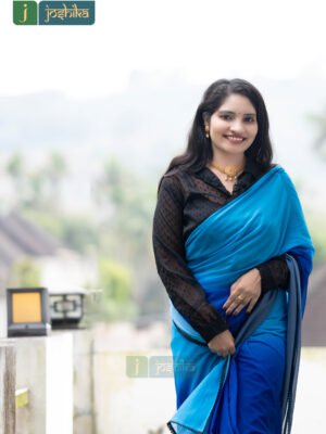 BLUE AND BLACK SHADED READY TO WEAR SAREE