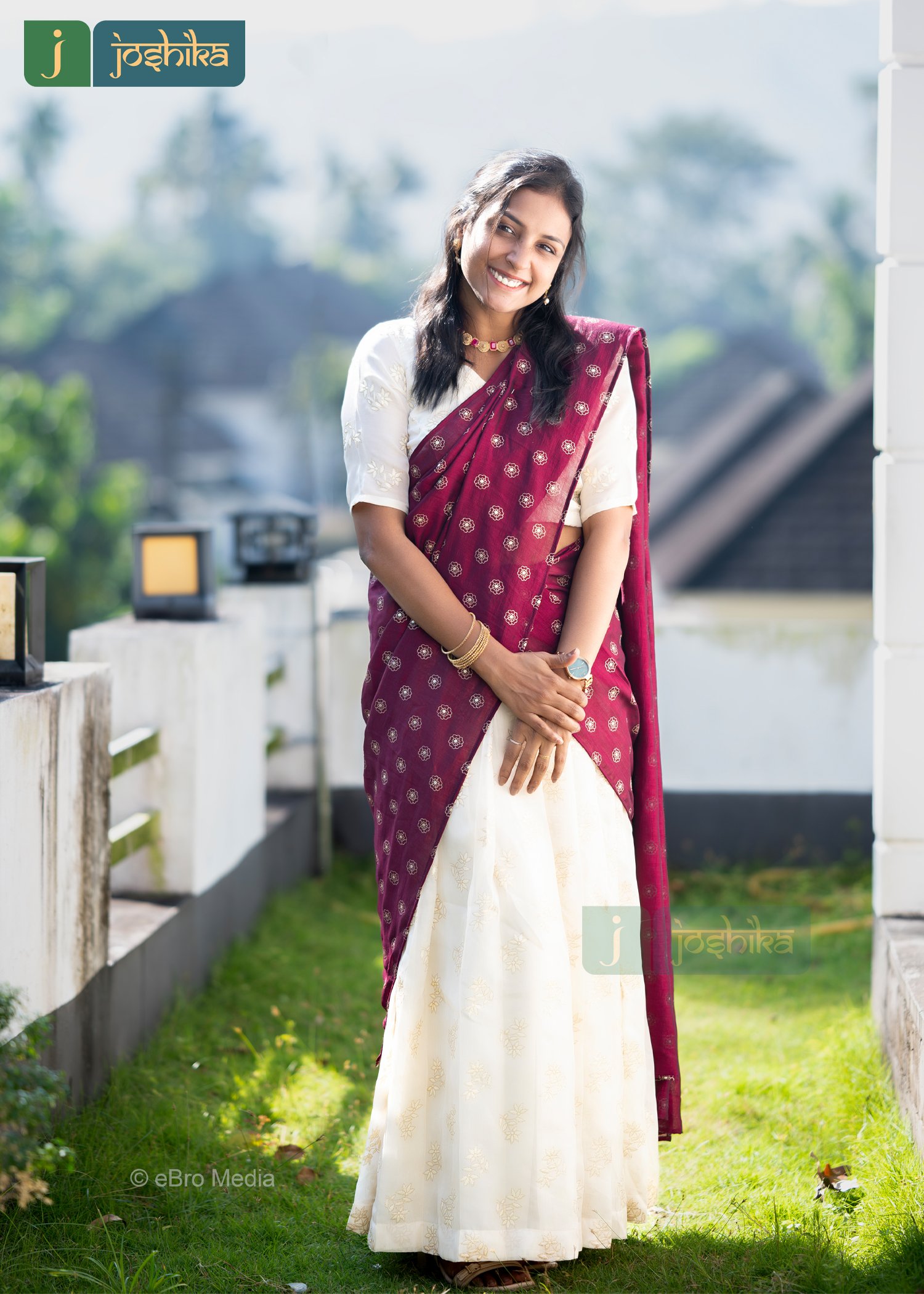TIMELESS ETHNIC CREAM AND MAROON DAVANI ENSEMBLE - Image 4