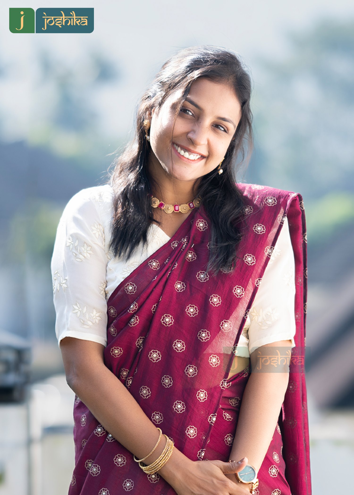 TIMELESS ETHNIC CREAM AND MAROON DAVANI ENSEMBLE - Image 2