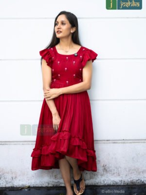 X'MAS SPECIAL EMBROIDERED FROCK FOR WOMEN