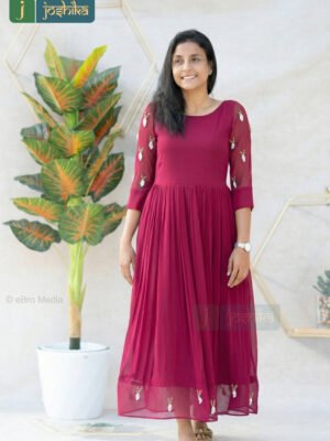 HANDCRAFTED RANI PINK GEORGETTE KURTA