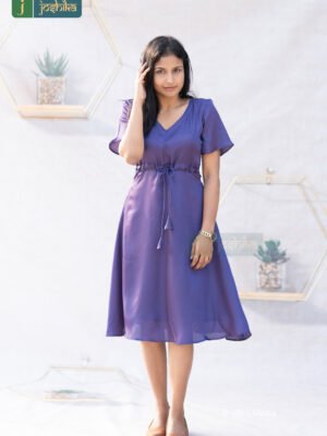 ELEGANT A-LINE FROCK WITH WAIST TIE DETAIL