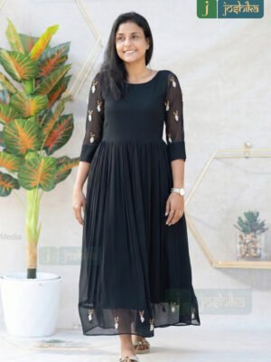 CLASSIC BLACK GEORGETTE KURTA