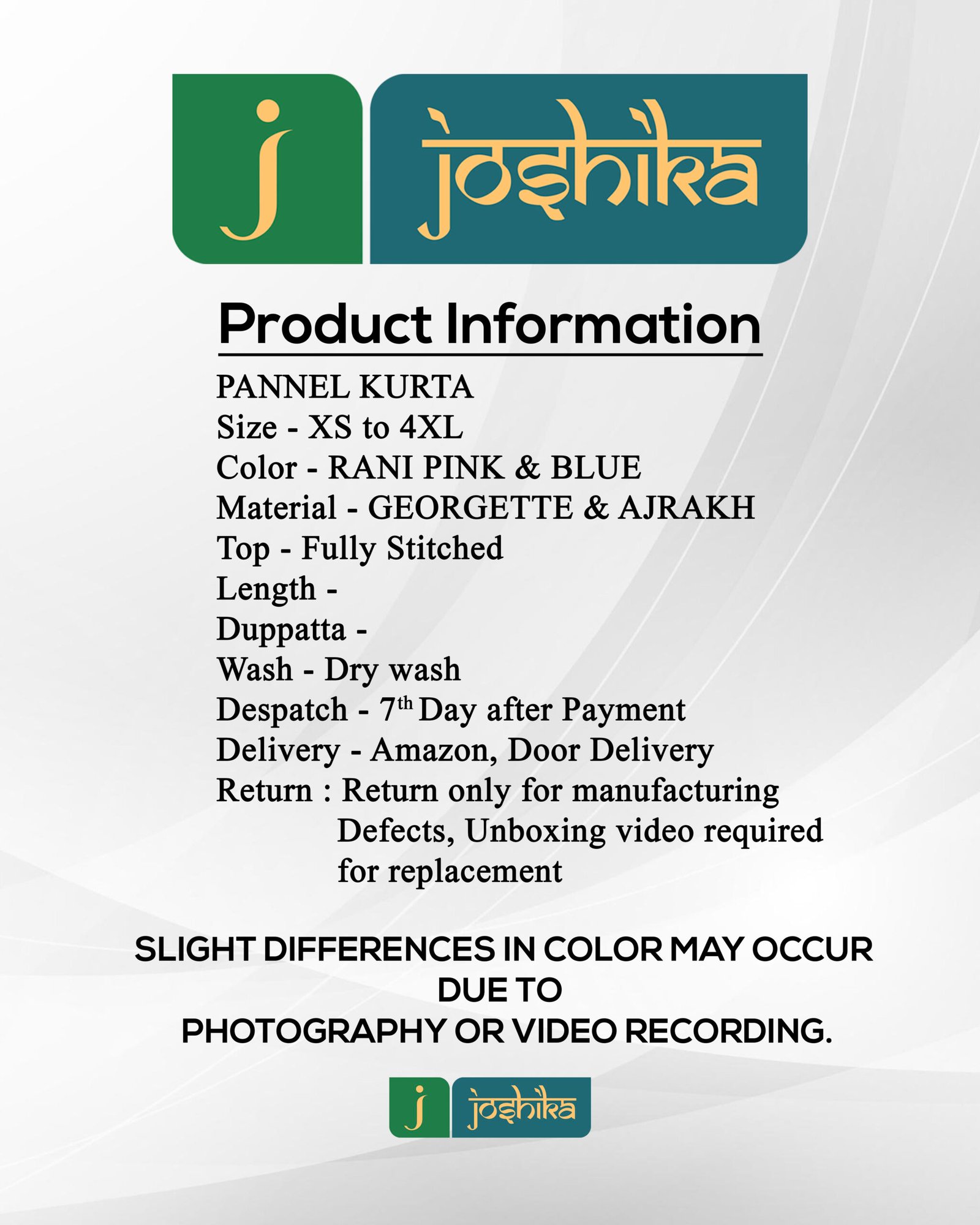 RANI PINK & BLUE AJRAKH FLARED GEORGETTE DRESS - Image 3