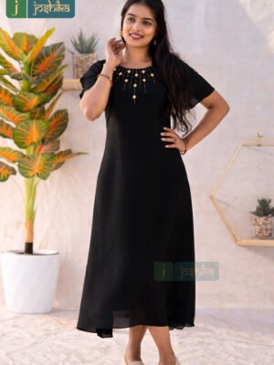 ELEGANT GEORGETTE KURTA WITH HAND EMBROIDERY$FLARED SLEEVES