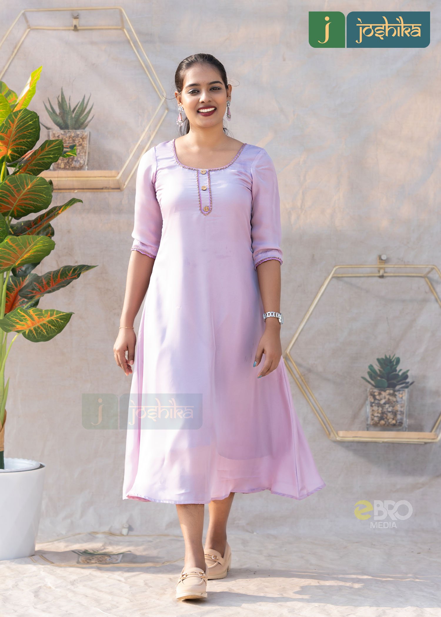 PASTEL A-LINE KURTA WITH HANDCRAFTED EMBROIDERED DETAILING