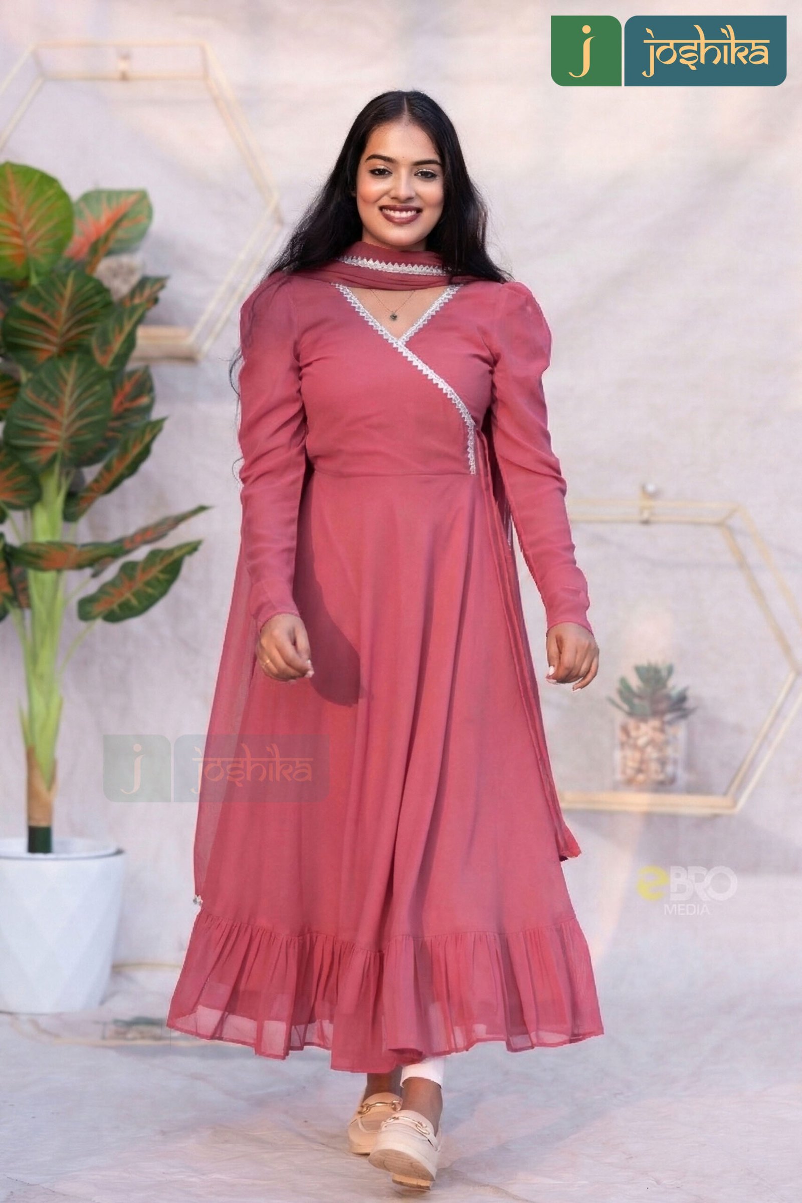 MODERN DUSTY PEACH ETHNIC ANARKALI