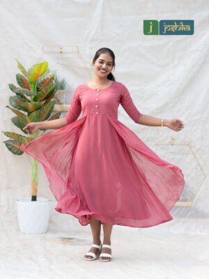 CHIC A-LINE KURTA WITH FLOWING PLEATES