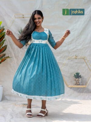 ELEGANT TEAL JUTE ORGANZA KURTA
